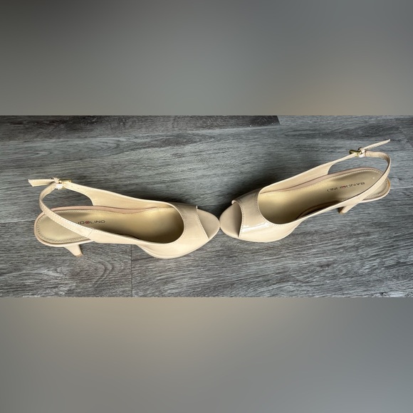 Bandolino Nude Tan Melt Pump Heels Slingback Peeptoe Size 9 Medium Width - Picture 6 of 9